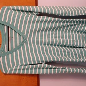 old navy green and white striped top  size lrge  $18